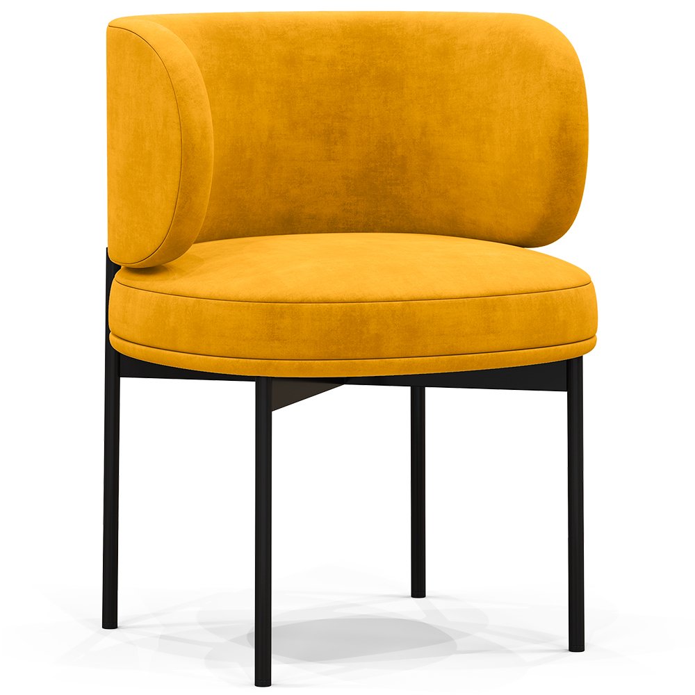  Buy Dining Chair - Upholstered in Velvet - Loraine Yellow 61007 - in the EU
