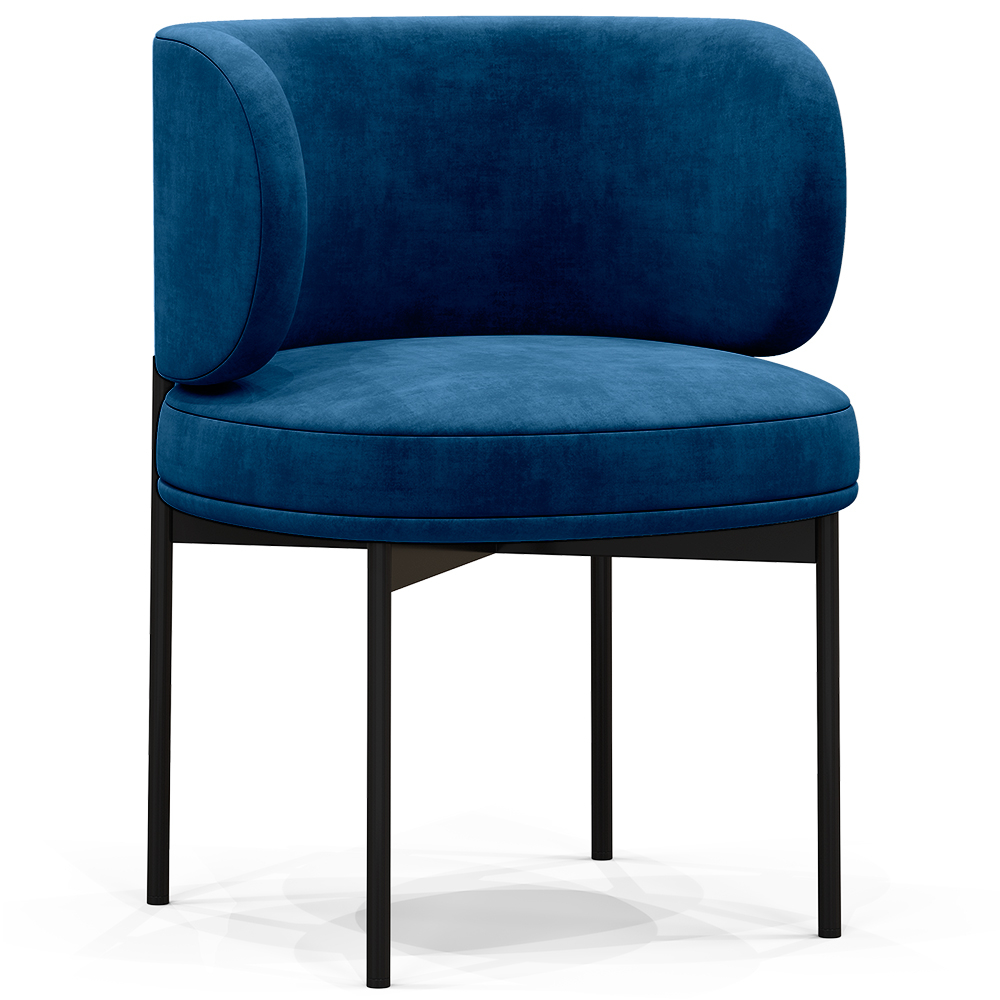  Buy Dining Chair - Upholstered in Velvet - Loraine Dark blue 61007 - in the EU