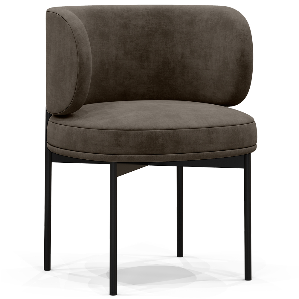  Buy Dining Chair - Upholstered in Velvet - Loraine Taupe 61007 - in the EU