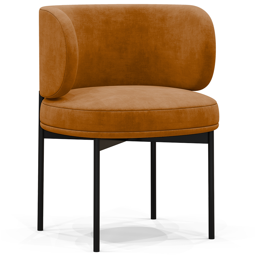  Buy Dining Chair - Upholstered in Velvet - Loraine Mustard 61007 - in the EU