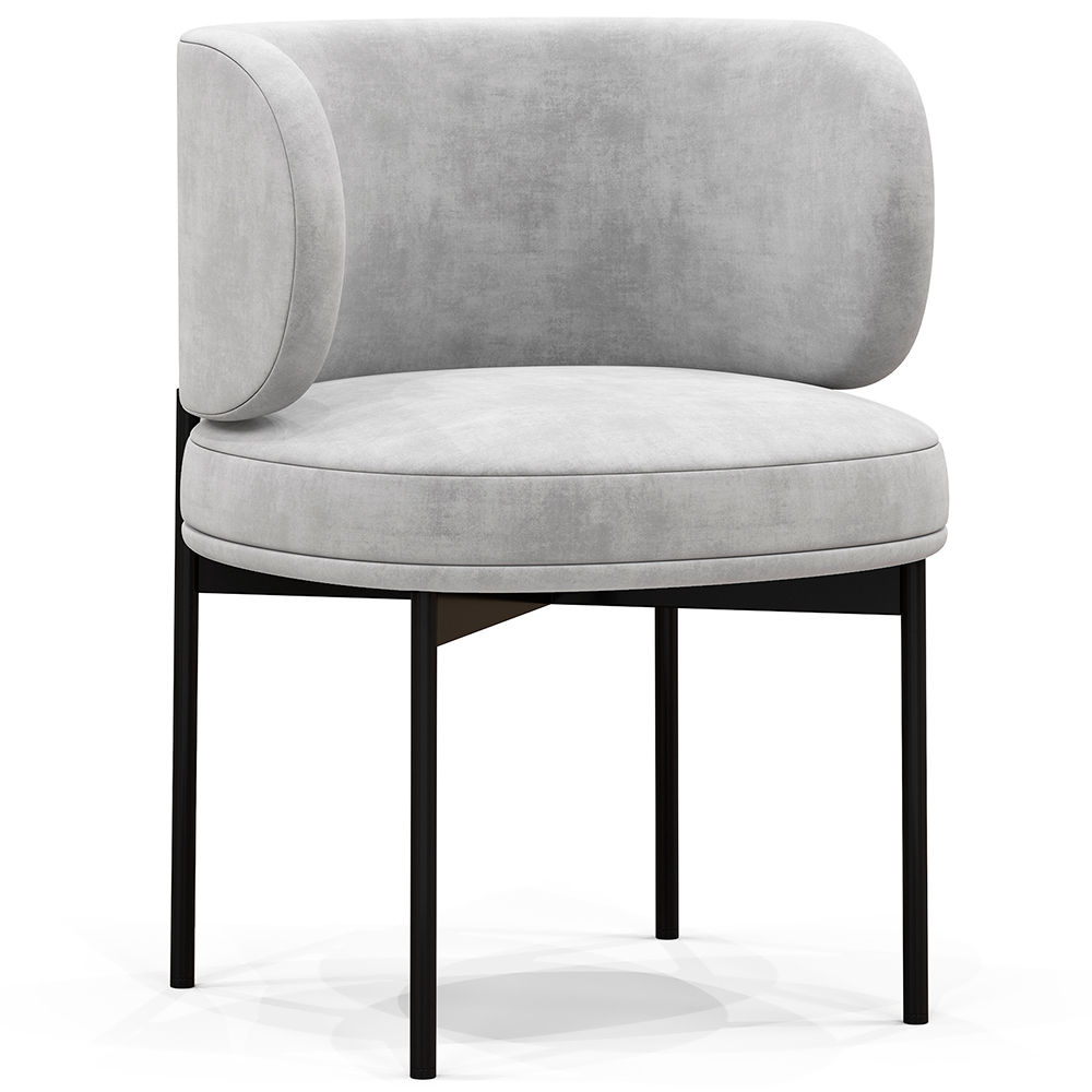  Buy Dining Chair - Upholstered in Velvet - Loraine Light grey 61007 - in the EU