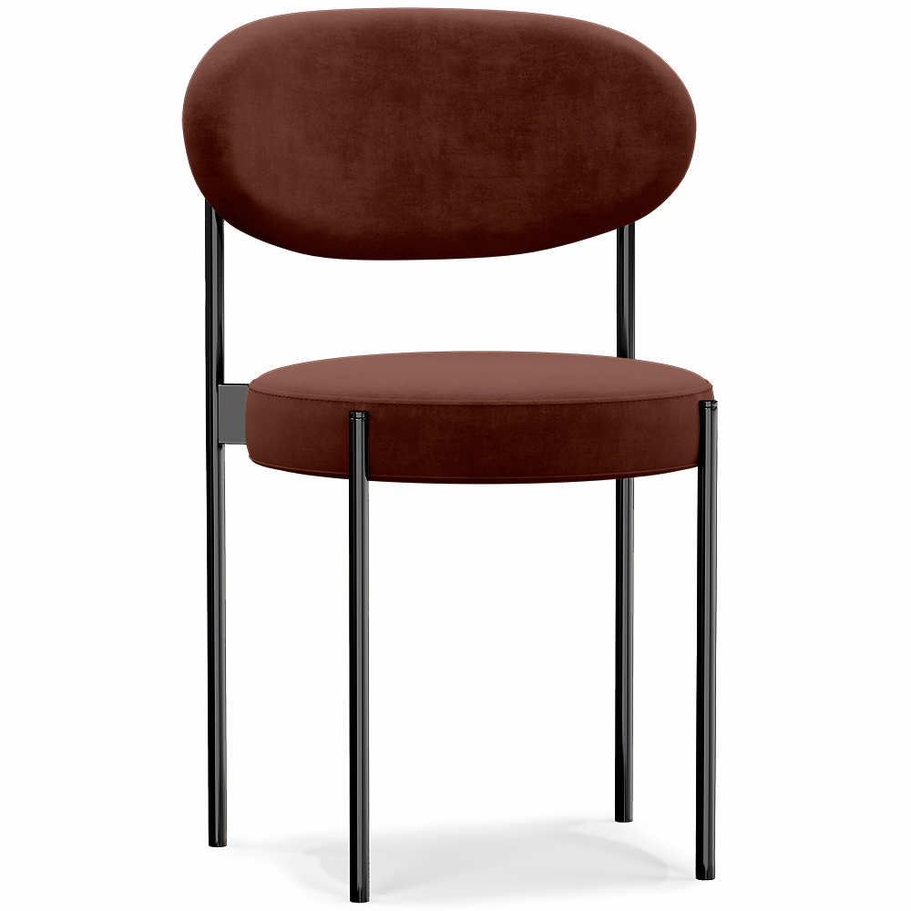  Buy Dining Chair - Upholstered in Velvet - Black Metal - Margot Chocolate 61003 - in the EU