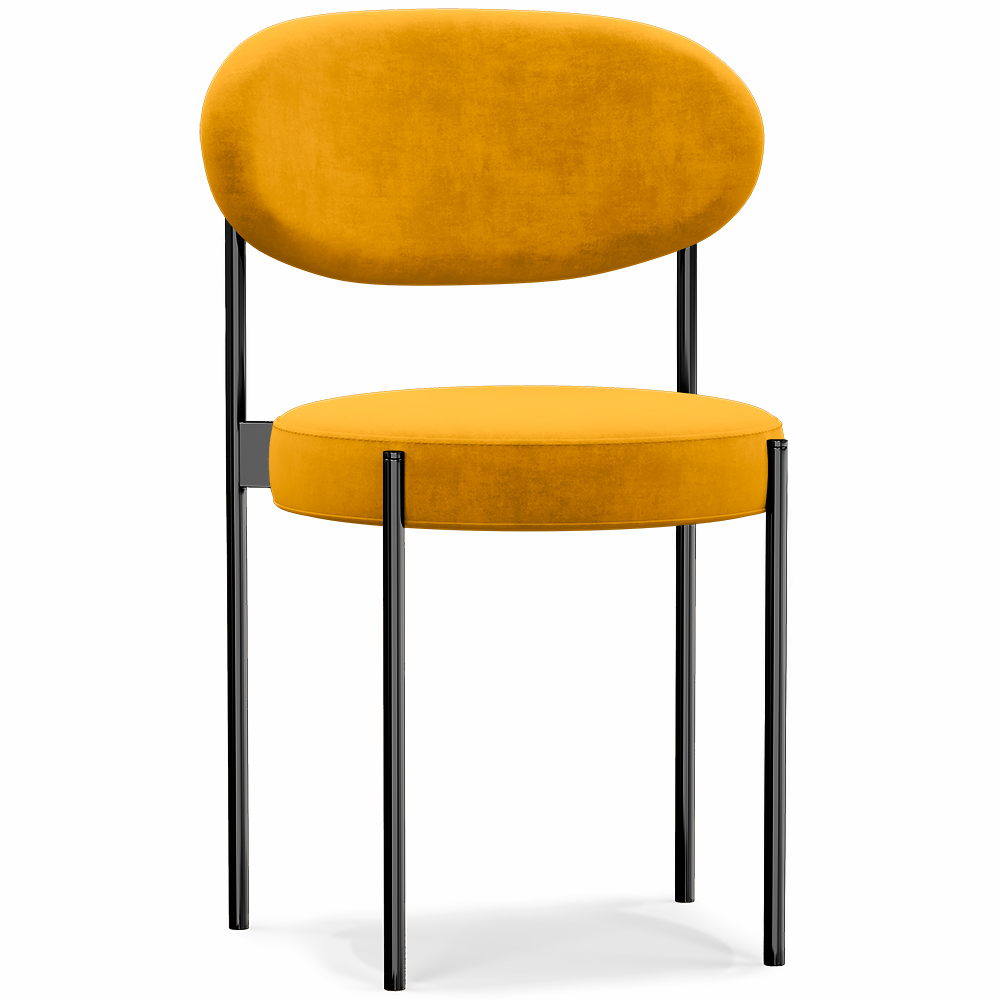  Buy Dining Chair - Upholstered in Velvet - Black Metal - Margot Yellow 61003 - in the EU