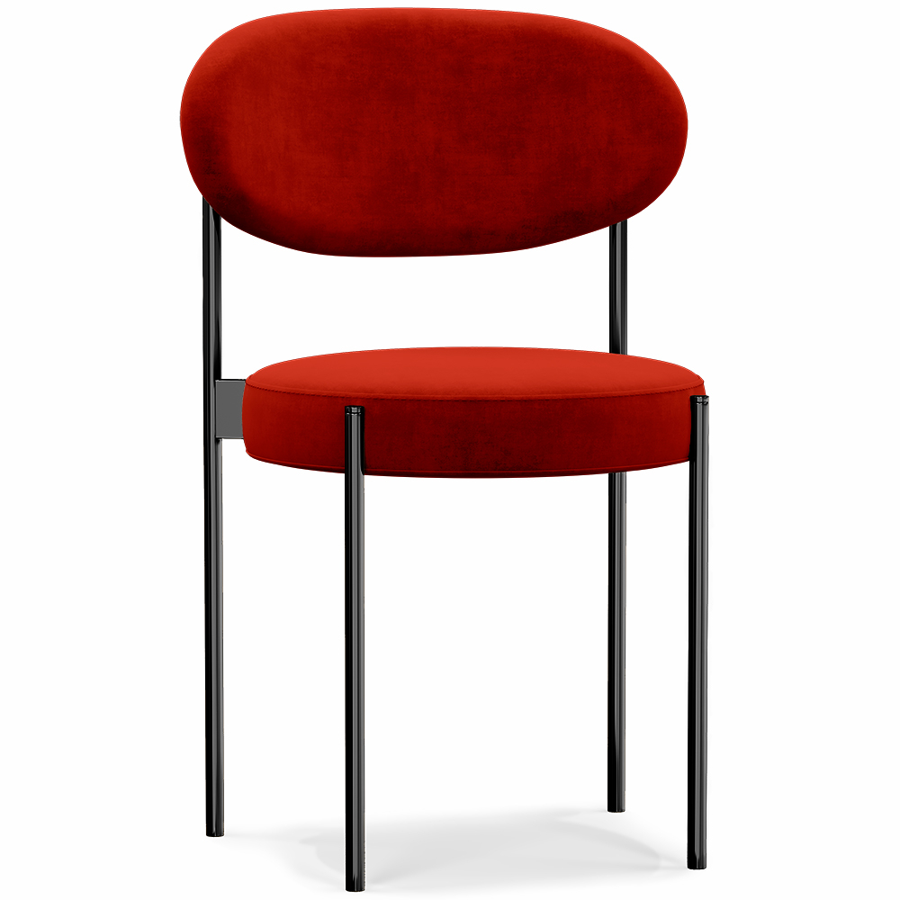  Buy Dining Chair - Upholstered in Velvet - Black Metal - Margot Red 61003 - in the EU