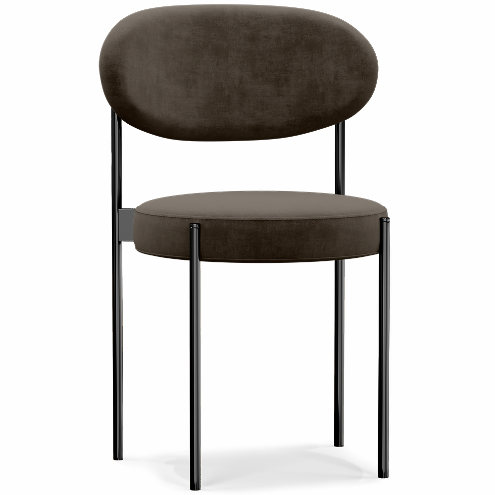  Buy Dining Chair - Upholstered in Velvet - Black Metal - Margot Taupe 61003 - in the EU