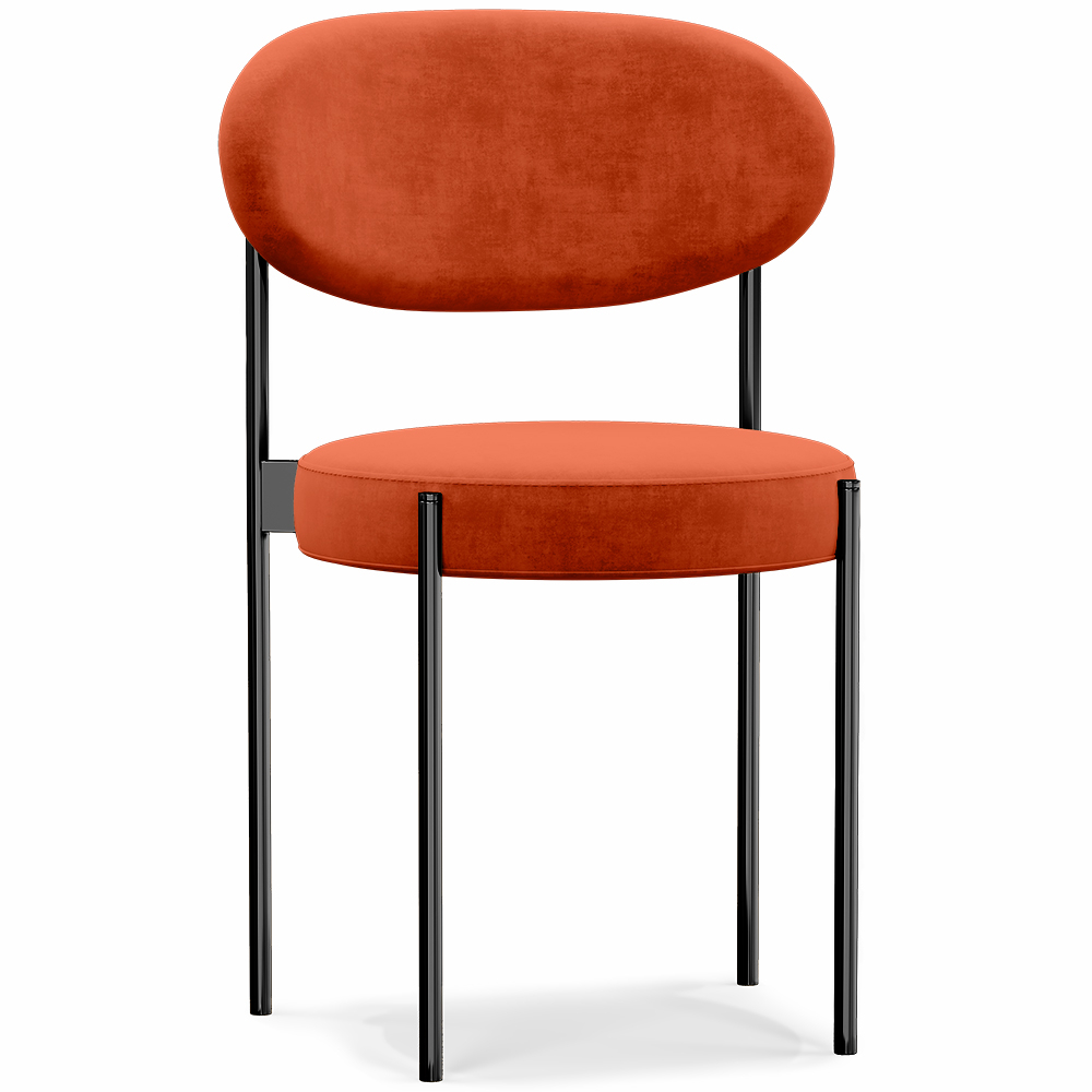  Buy Dining Chair - Upholstered in Velvet - Black Metal - Margot Brick 61003 - in the EU