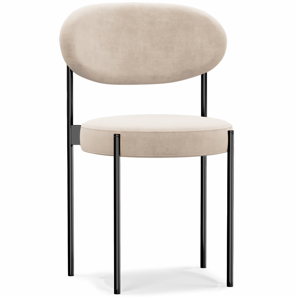  Buy Dining Chair - Upholstered in Velvet - Black Metal - Margot Beige 61003 - in the EU