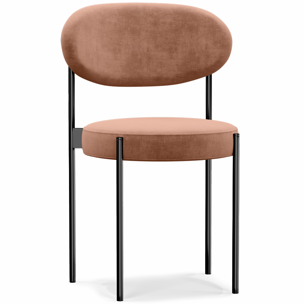  Buy Dining Chair - Upholstered in Velvet - Black Metal - Margot Cream 61003 - in the EU