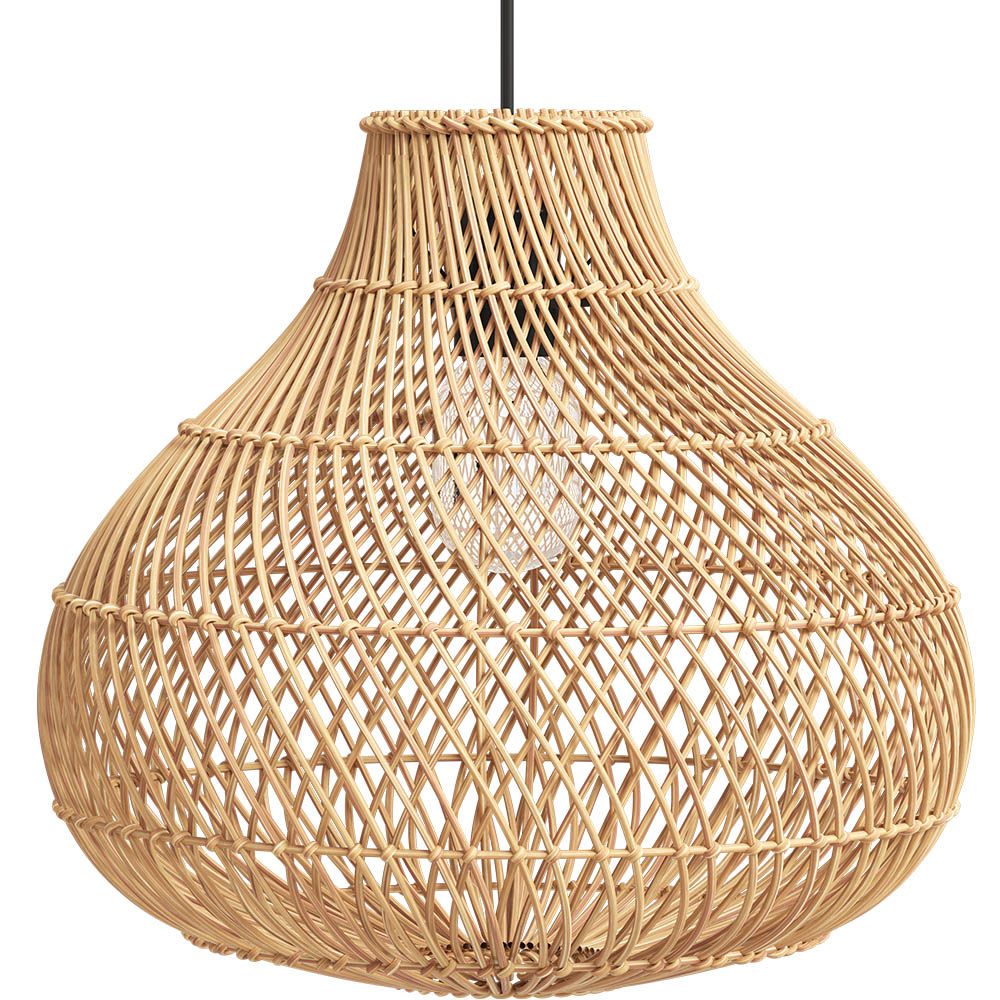  Buy Rattan Ceiling Lamp - Bali Boho Hanging Lamp - Wayan Natural 61136 - in the EU