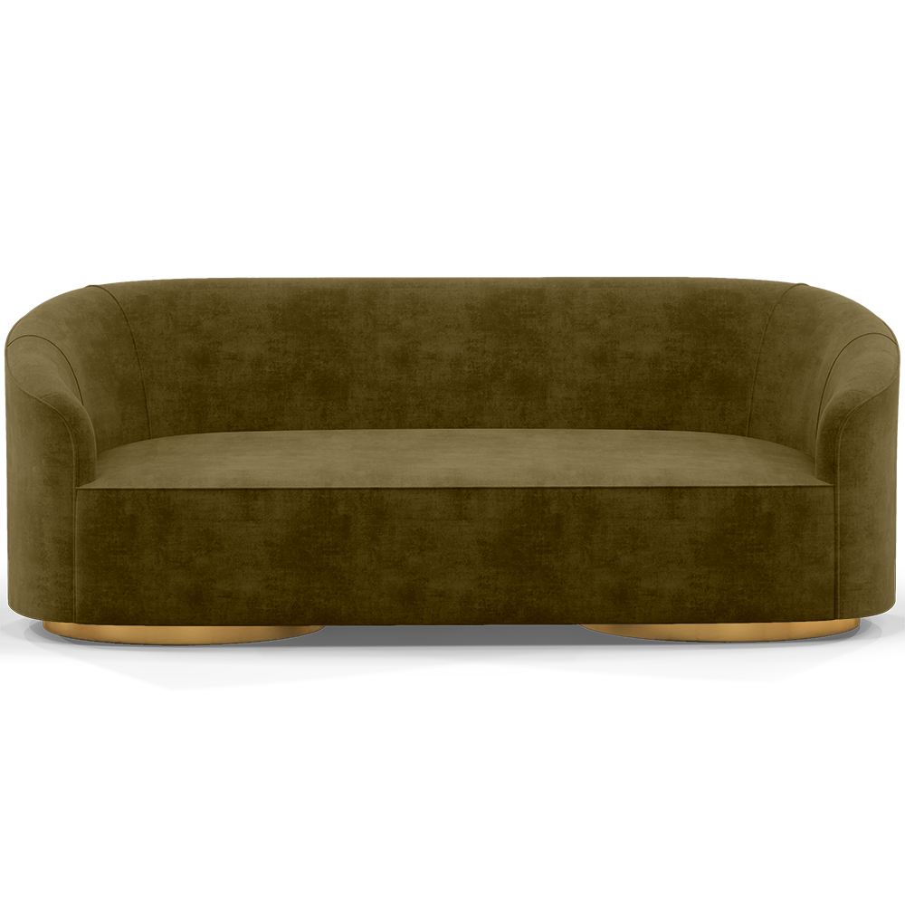  Buy 3/4-Seater Velvet Upholstered Sofa - Herina Olive 60648 - in the EU