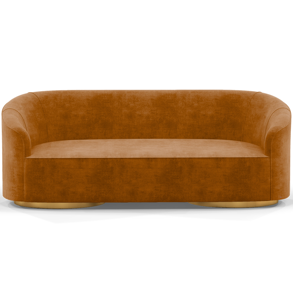  Buy 3/4-Seater Velvet Upholstered Sofa - Herina Mustard 60648 - in the EU