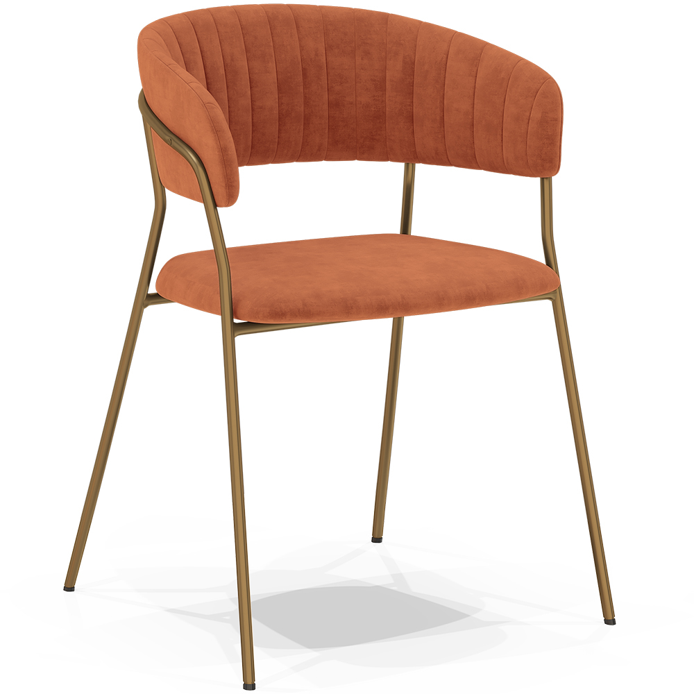  Buy Dining chair - Upholstered in Velvet - Gruna Reddish orange 61147 - in the EU