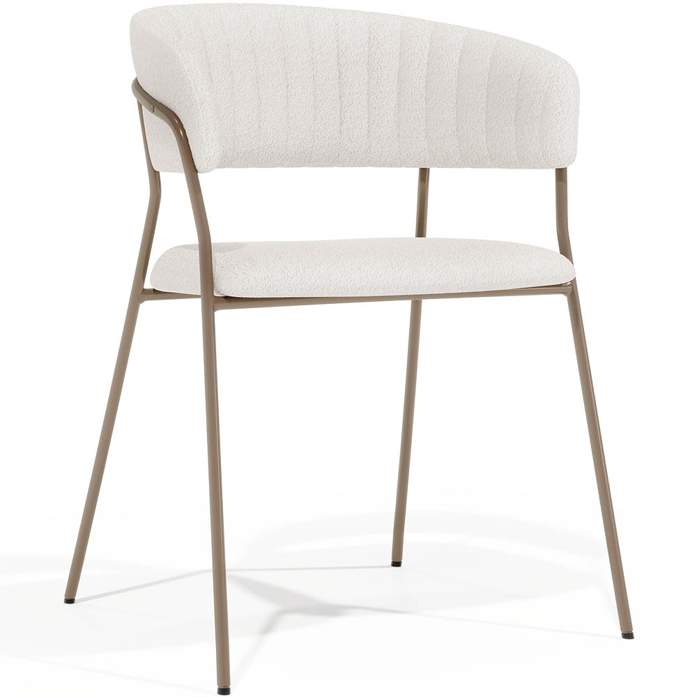  Buy Dining chair - Upholstered in Bouclé Fabric - Gruna White 61148 - in the EU