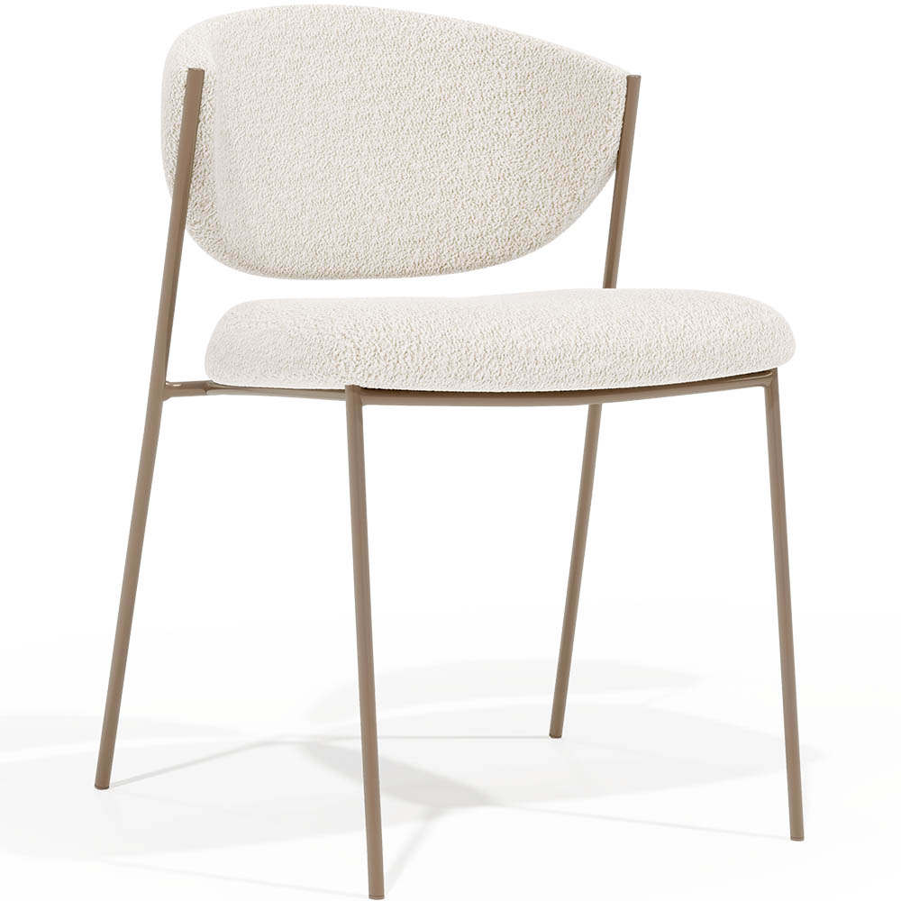  Buy Dining chair - Upholstered in Bouclé Fabric - Seda White 61150 - in the EU