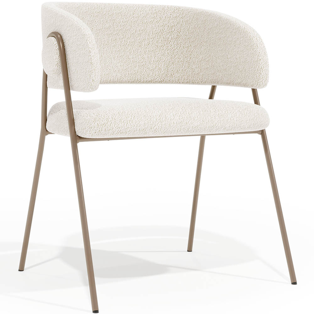  Buy Dining chair - Upholstered in Bouclé Fabric - Charke White 61152 - in the EU