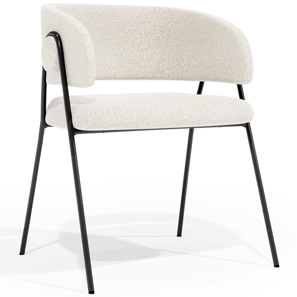  Buy Dining chair - Upholstered in Bouclé Fabric - Charke White 61153 - in the EU