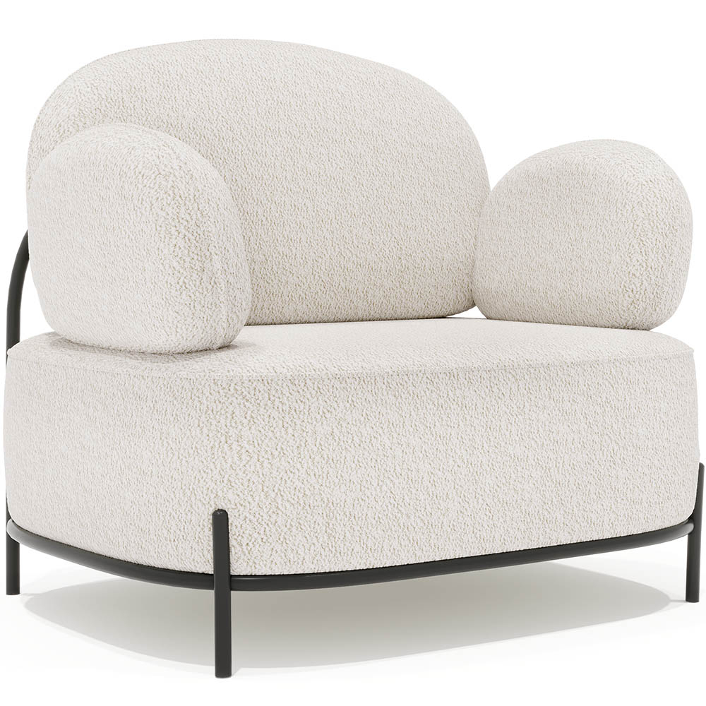  Buy Design armchair - Upholstered in bouclé fabric - Baman White 61156 - in the EU
