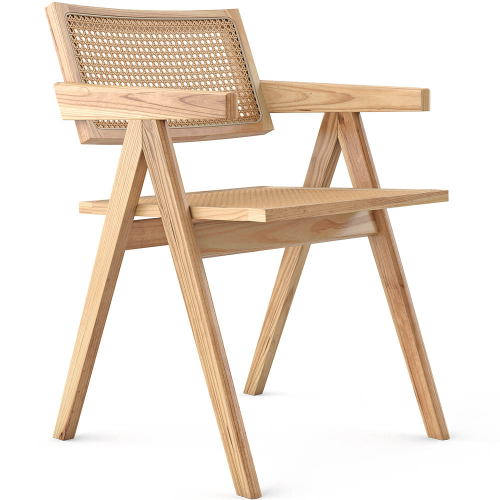  Buy Dining Chair in Cane Rattan - with Armrests - Kane Natural wood 61162 - in the EU