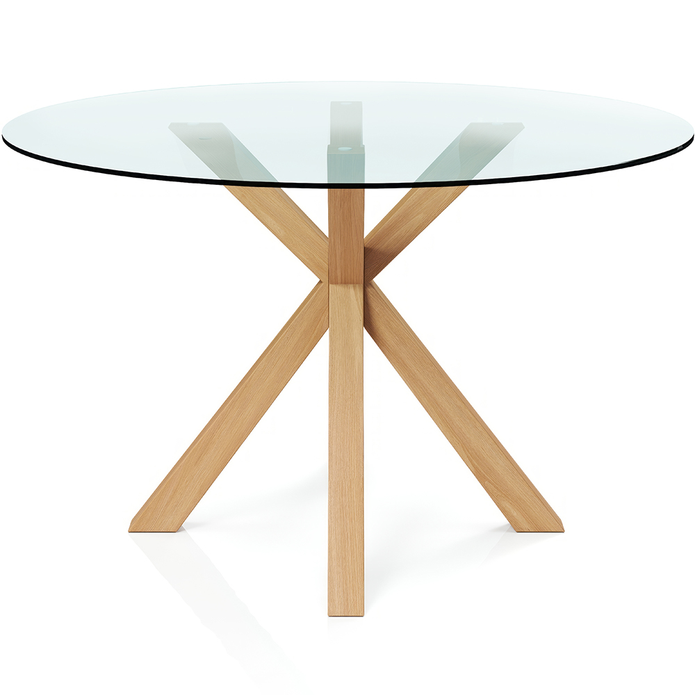  Buy Round Dining Table - 120CM - Glass - Tauwa Natural 61163 - in the EU
