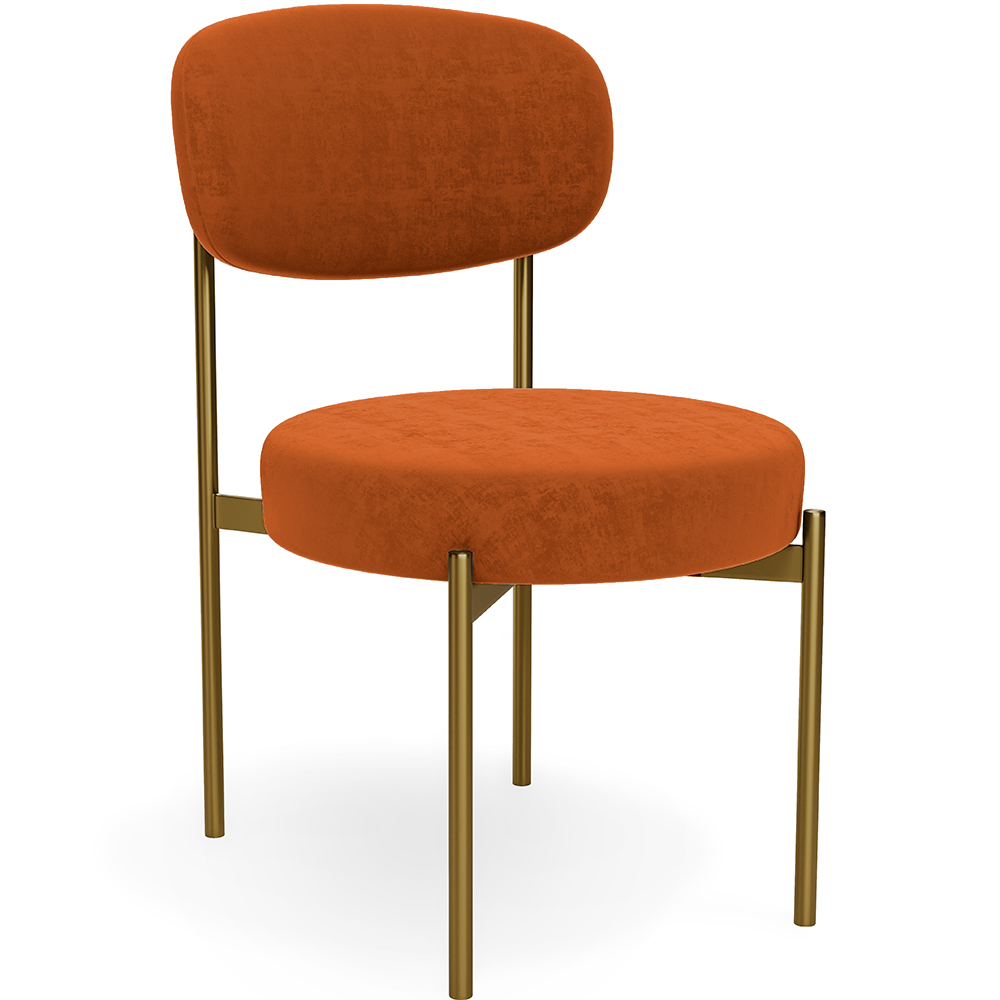  Buy Dining Chair - Upholstered in Velvet - Golden metal - Dahe Orange 61166 - in the EU