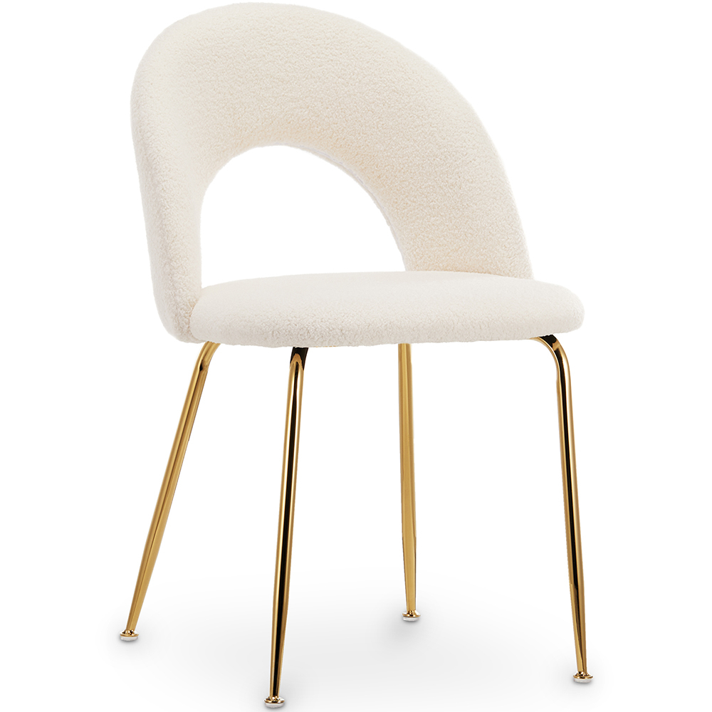  Buy Dining Chair - Upholstered in Bouclé Fabric - Amarna White 61167 - in the EU