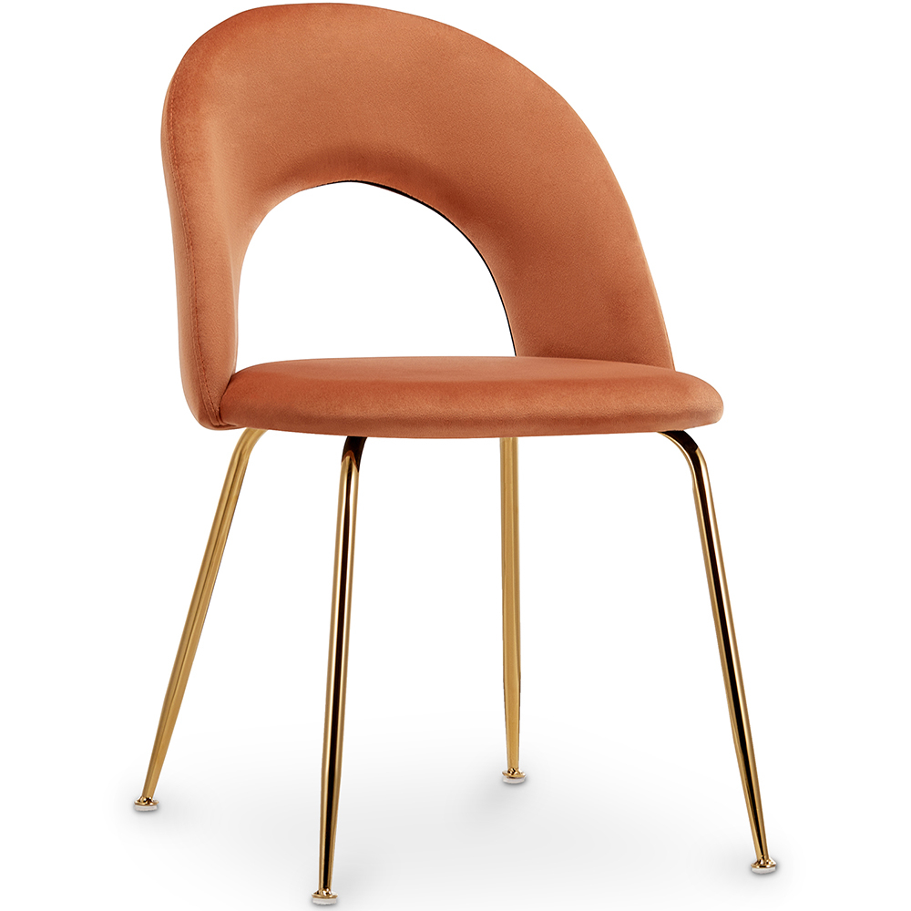  Buy Dining Chair - Upholstered in Velvet - Amarna Orange 61168 - in the EU