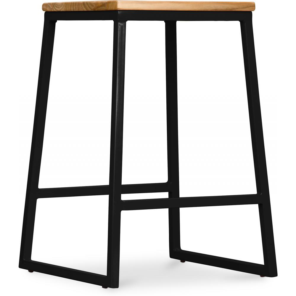  Buy Industrial Design Bar Stool - Wood & Metal - 60cm - Big Boy Black 58422 - in the EU