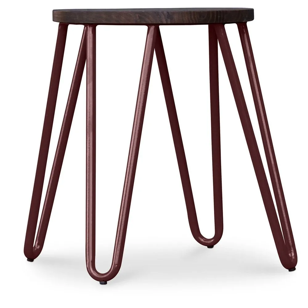Hairpin Stool - 42cm - Dark wood and metal image 8