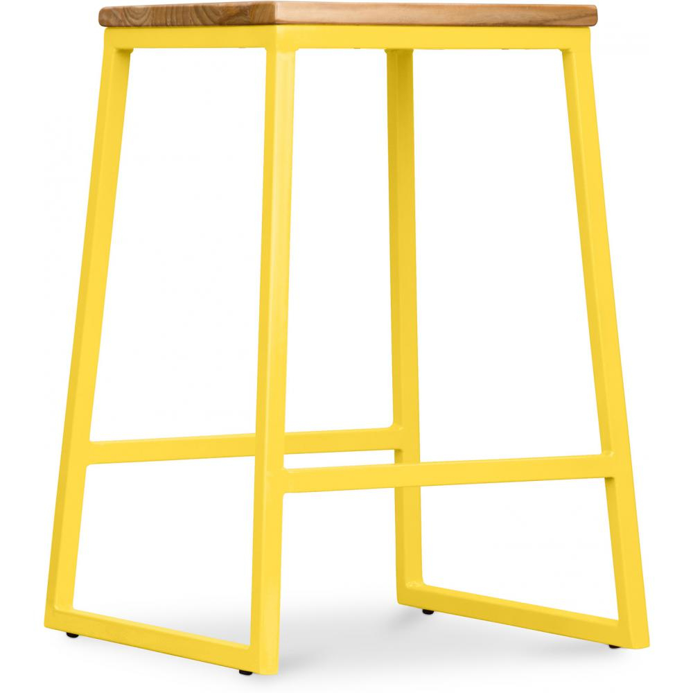  Buy Industrial Design Bar Stool - Wood & Metal - 60cm - Big Boy Yellow 58422 - in the EU