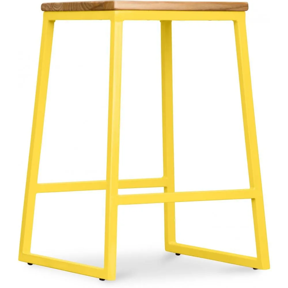 Industrial Design Bar Stool - Wood & Metal - 60cm - Big Boy image 8