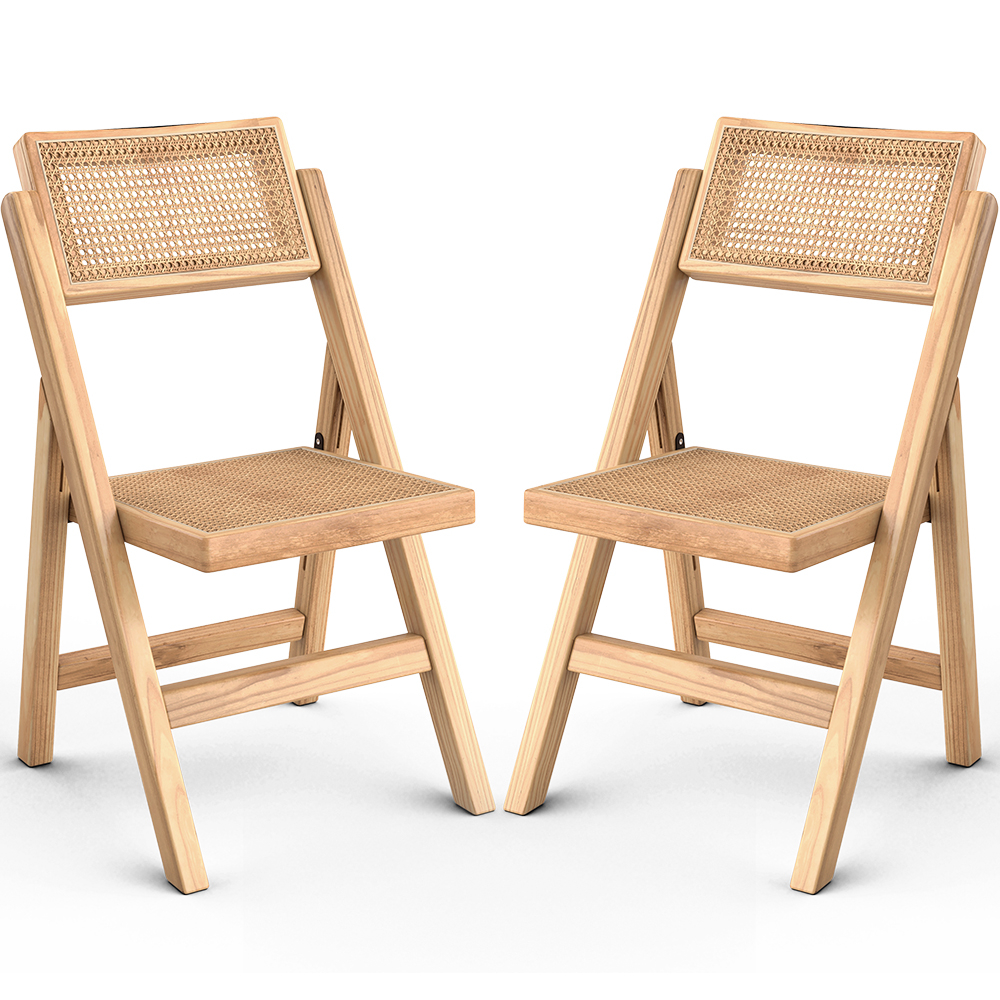  Buy 2 pack of Dining chair in Canage rattan and wood - Umbra Natural wood 61229 - in the EU