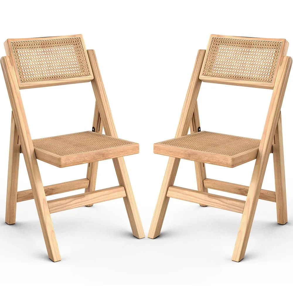 2 pack of Dining chair in Canage rattan and wood - Umbra image 8