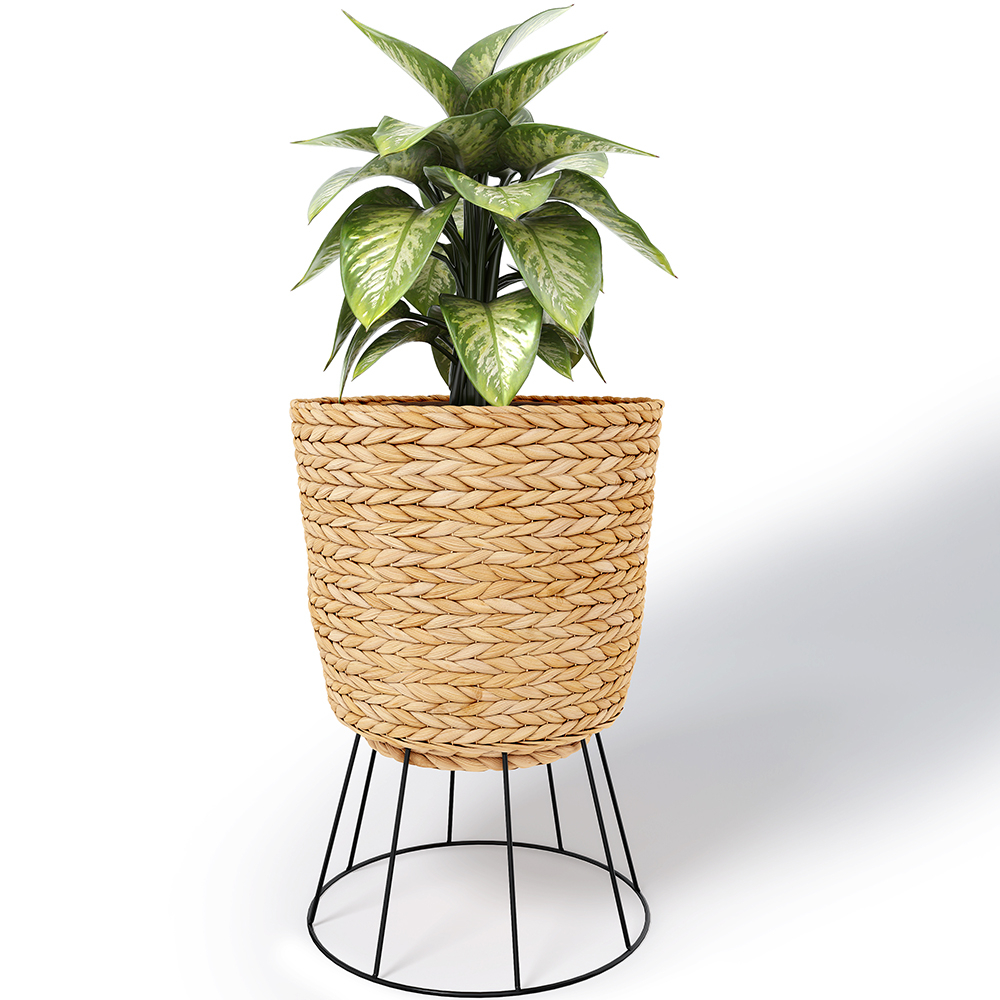  Buy Round Floor Planter - Boho Style - 46 CM - Firna Natural 61241 - in the EU