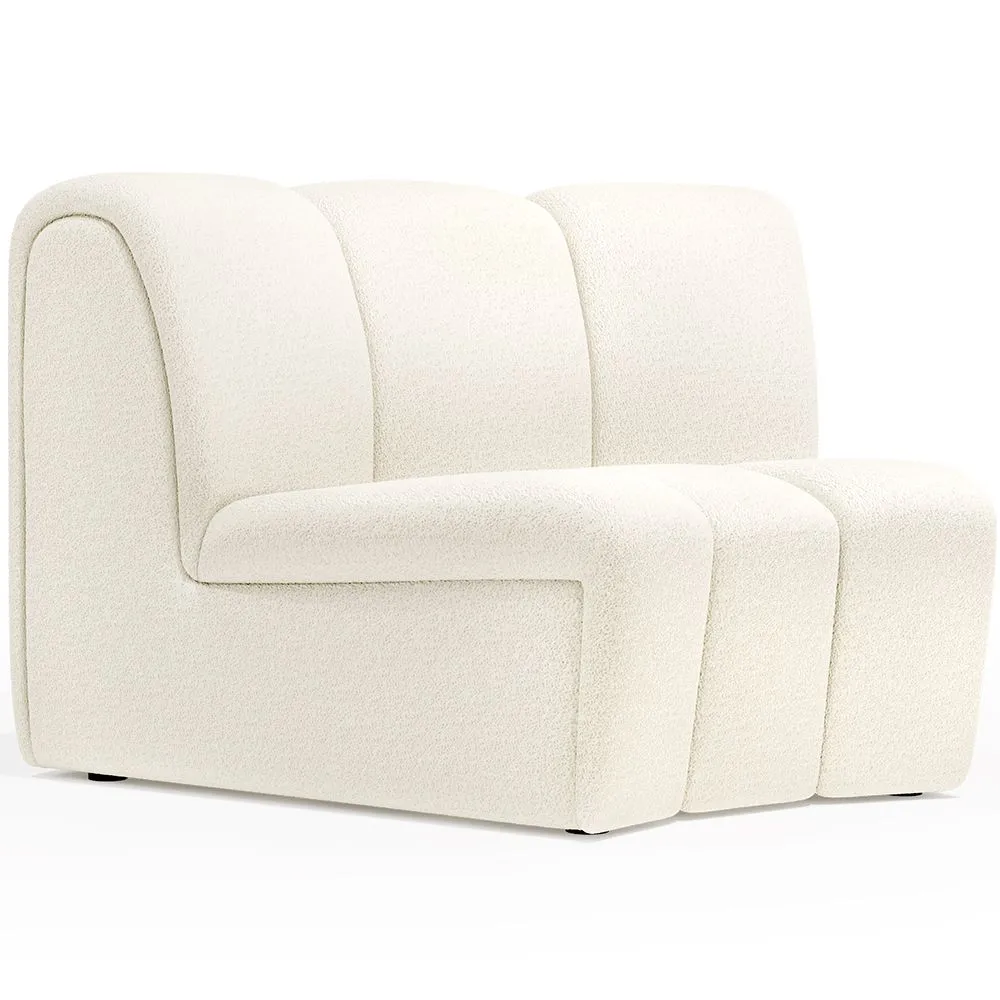 Curved Module Sofa - Upholstered in Bouclé Fabric - Herridon image 8