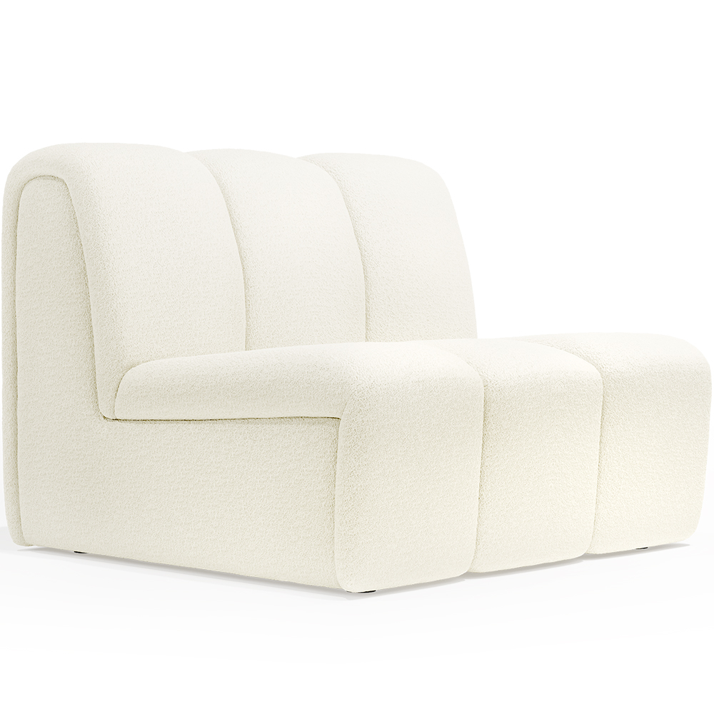  Buy Straight Module Sofa - Upholstered in Bouclé Fabric - Herrindon White 61249 - in the EU