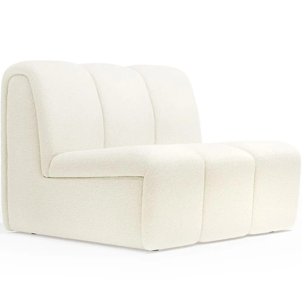 Straight Module Sofa - Upholstered in Bouclé Fabric - Herridon image 8