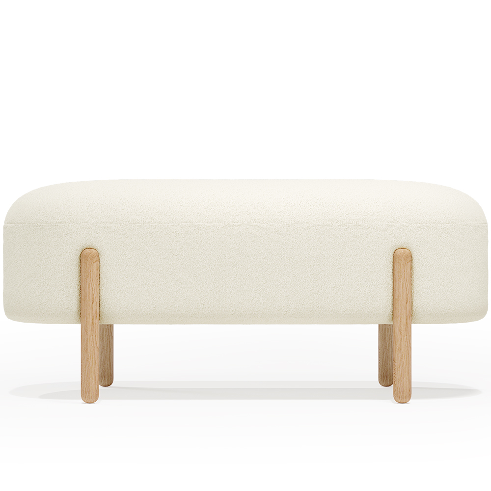  Buy Upholstered Bouclé Bench - Curve White 61250 - in the EU