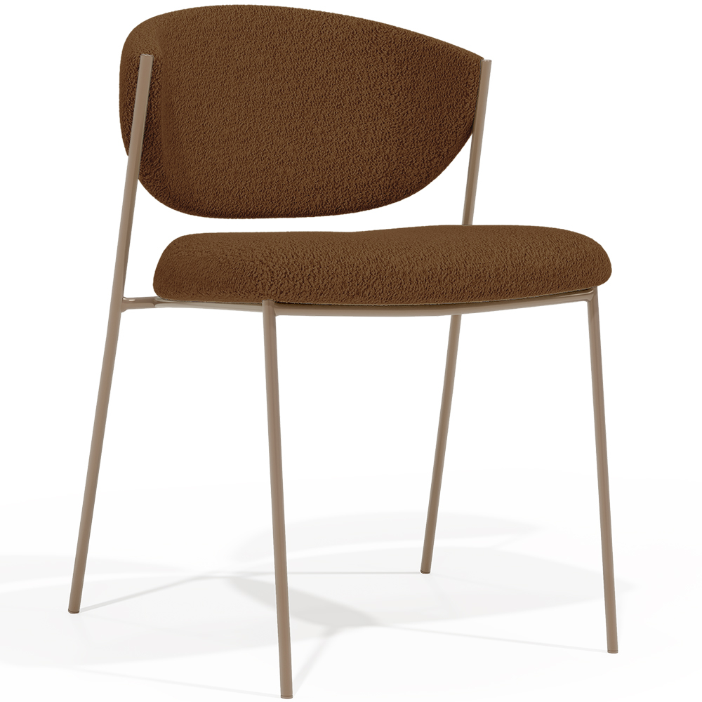  Buy Dining chair - Upholstered in Bouclé Fabric - Seda Chocolate 61150 - in the EU