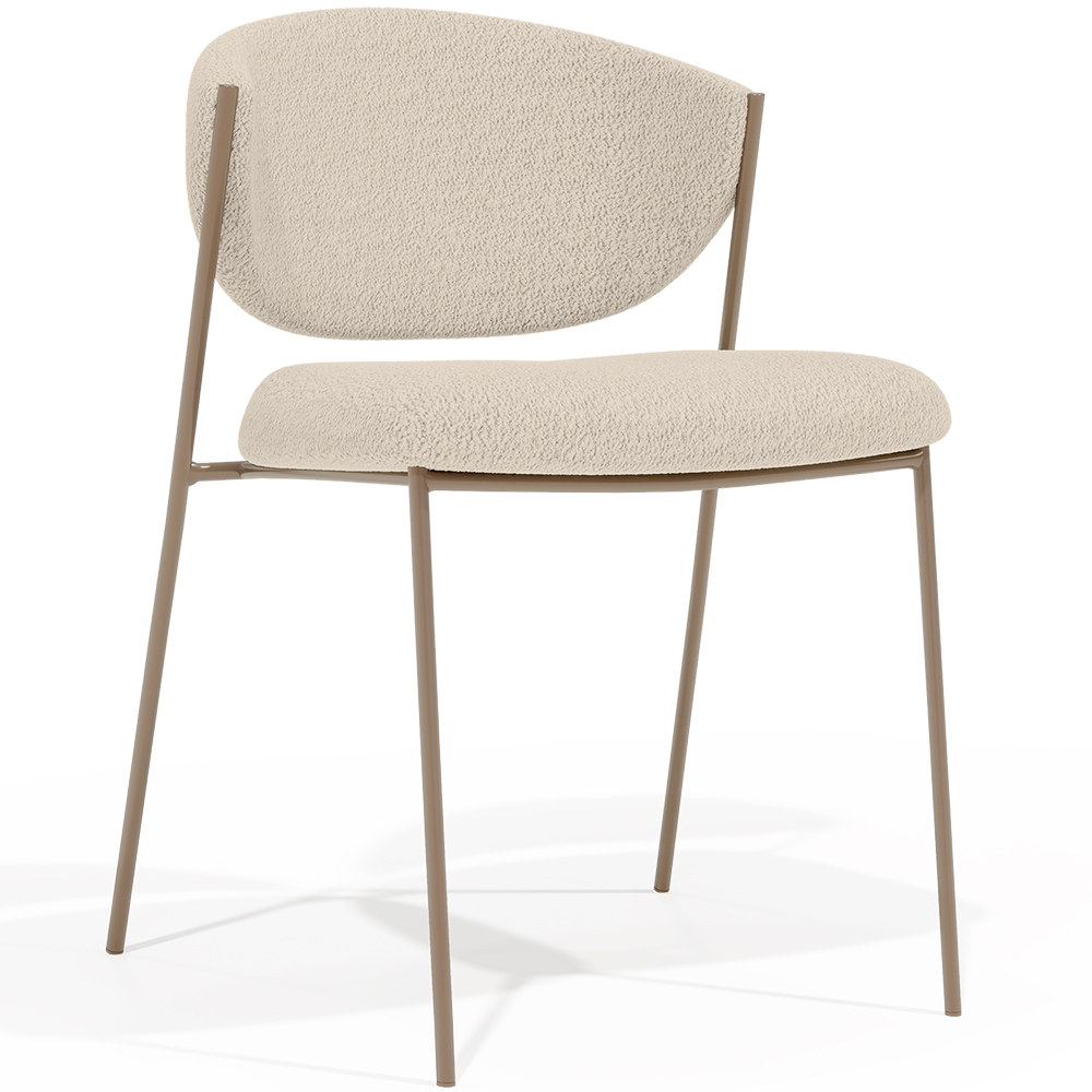  Buy Dining chair - Upholstered in Bouclé Fabric - Seda Ivory 61150 - in the EU