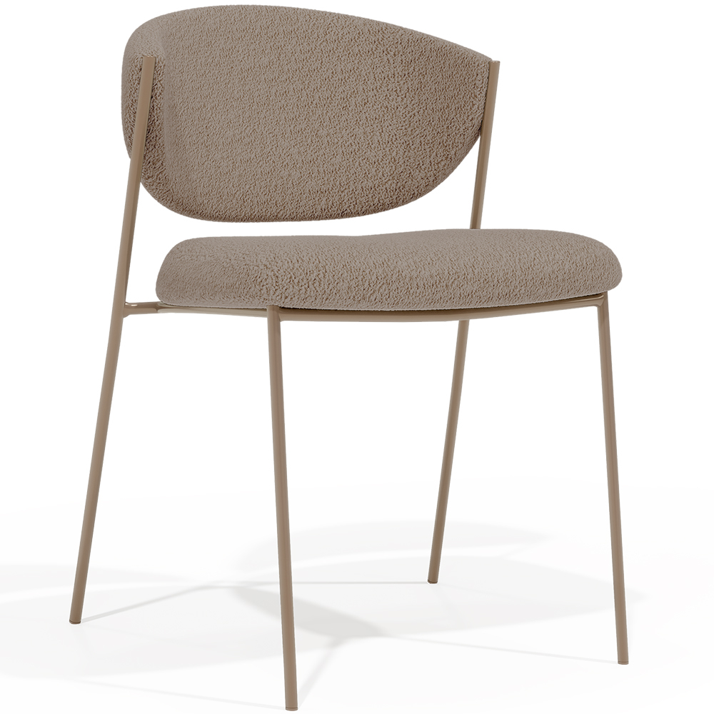  Buy Dining chair - Upholstered in Bouclé Fabric - Seda Taupe 61150 - in the EU
