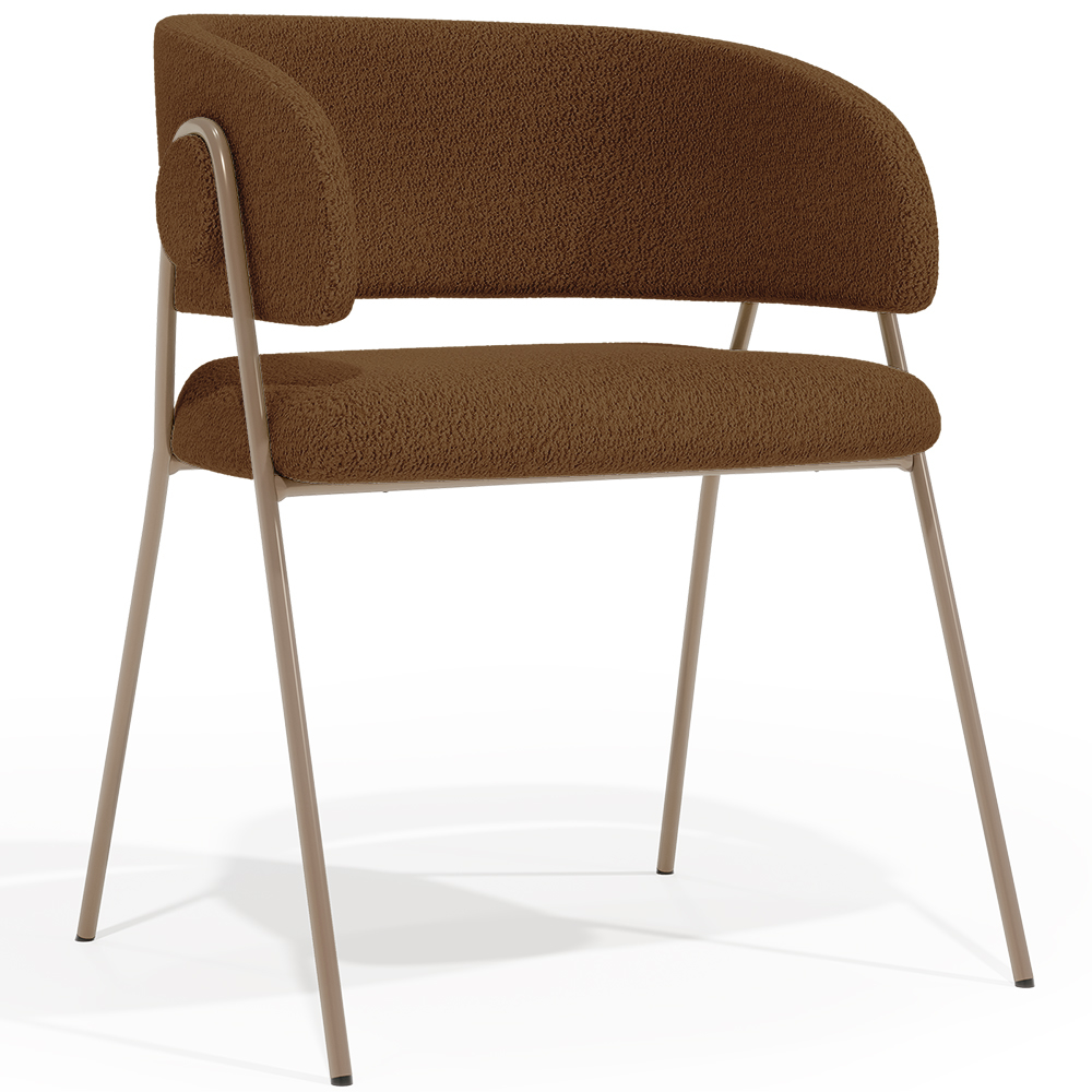  Buy Dining chair - Upholstered in Bouclé Fabric - Charke Chocolate 61152 - in the EU