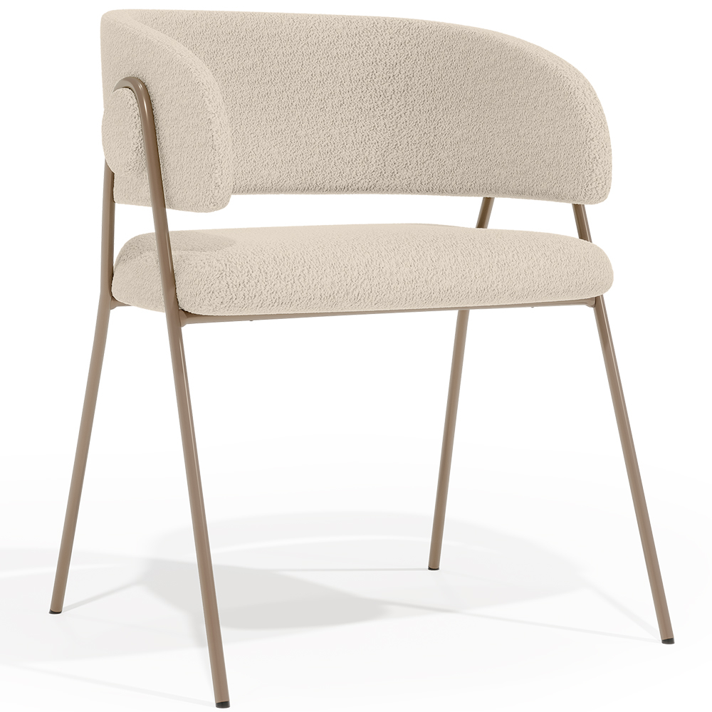  Buy Dining chair - Upholstered in Bouclé Fabric - Charke Ivory 61152 - in the EU