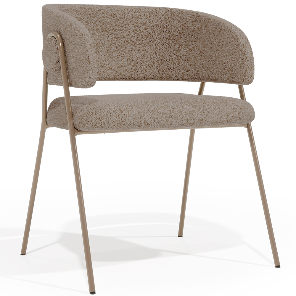  Buy Dining chair - Upholstered in Bouclé Fabric - Charke Taupe 61152 - in the EU
