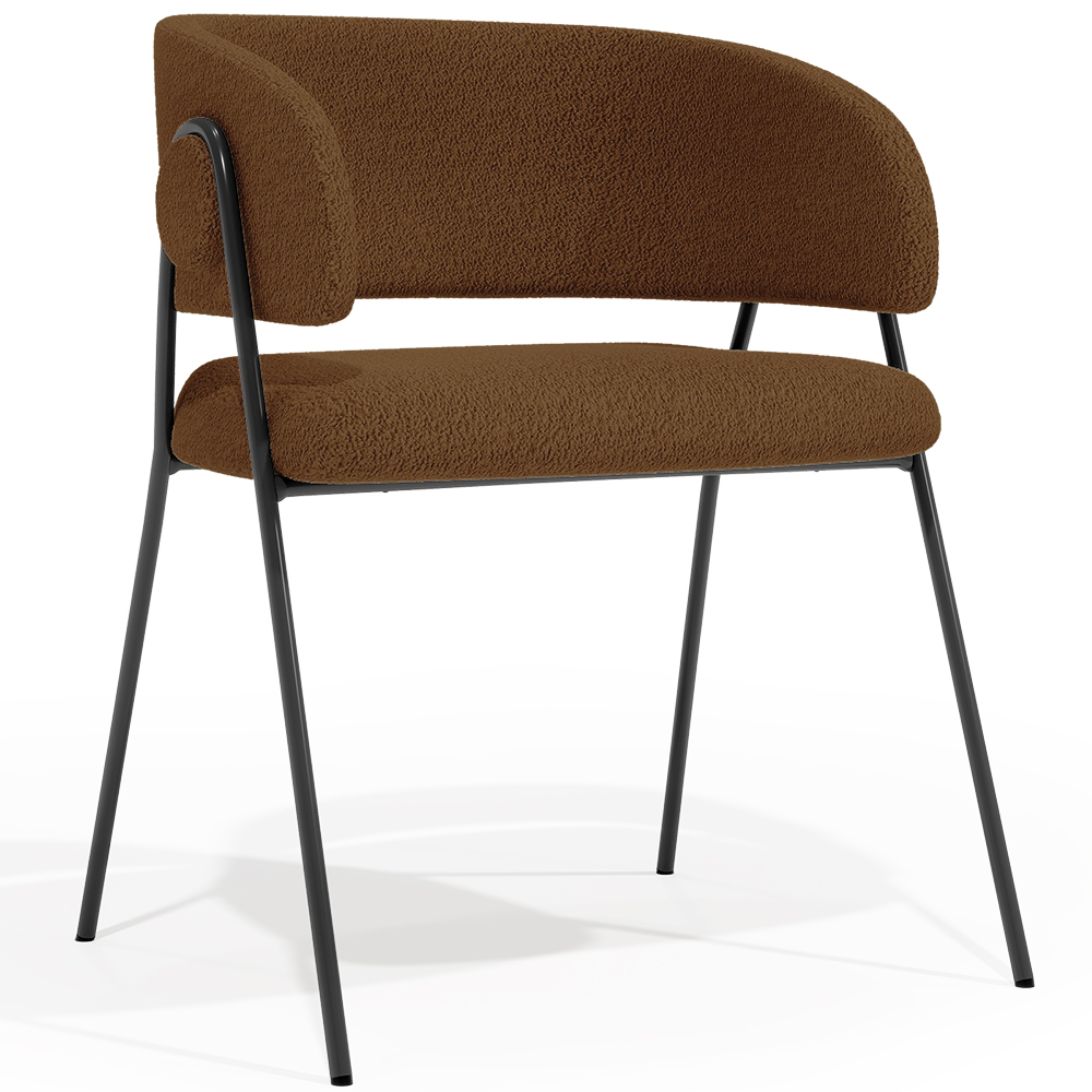 Buy Dining chair - Upholstered in Bouclé Fabric - Charke Chocolate 61153 - in the EU