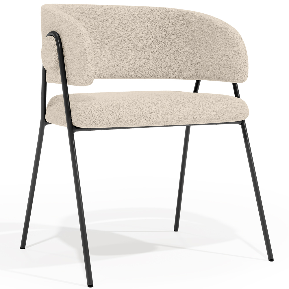  Buy Dining chair - Upholstered in Bouclé Fabric - Charke Ivory 61153 - in the EU