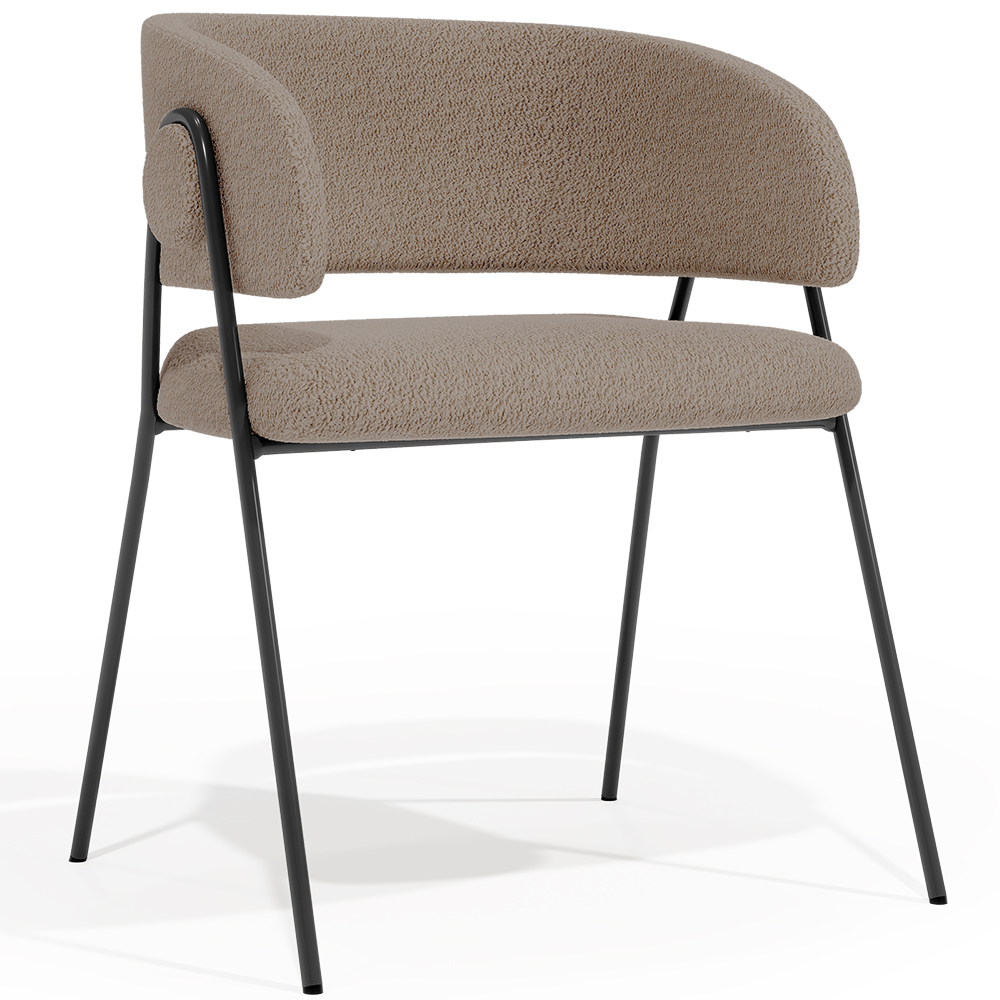  Buy Dining chair - Upholstered in Bouclé Fabric - Charke Taupe 61153 - in the EU