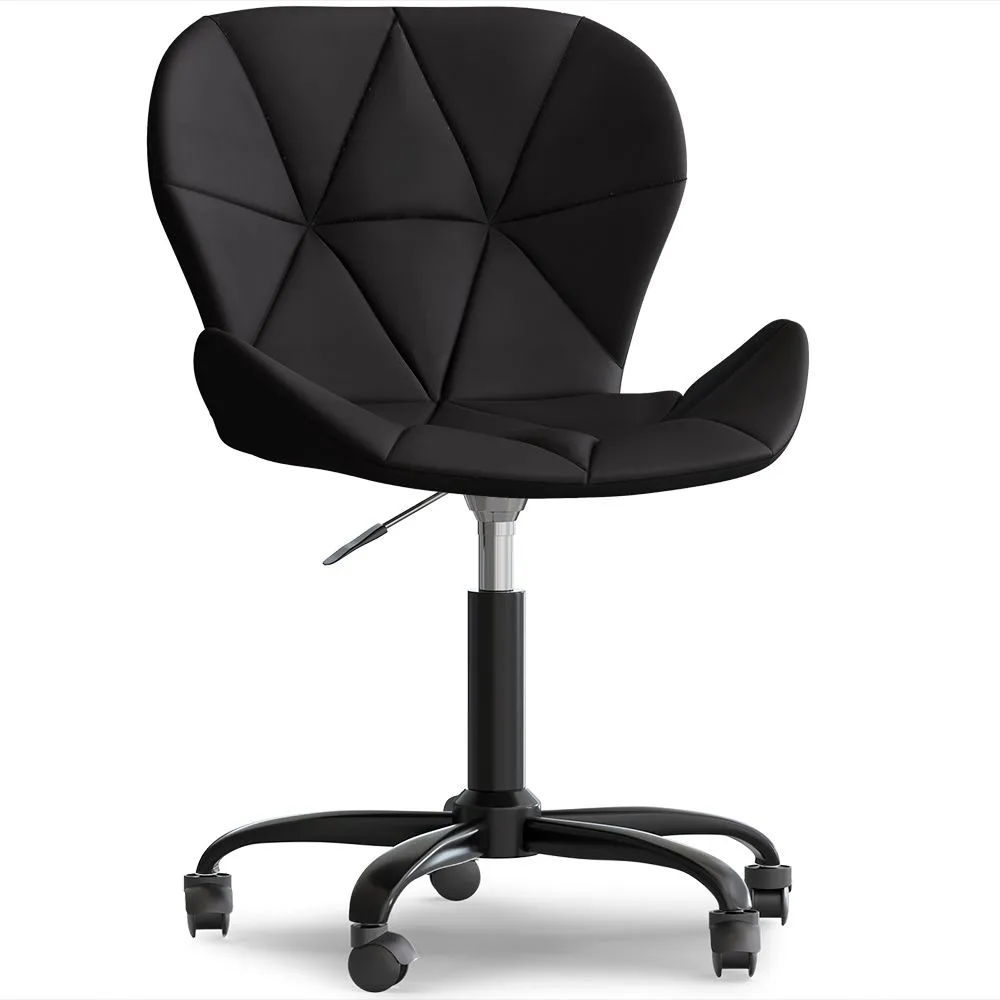 Office Chair with Wheels - Swivel Desk Chair - Upholstered in Faux Leather - Black Wito Frame image 8