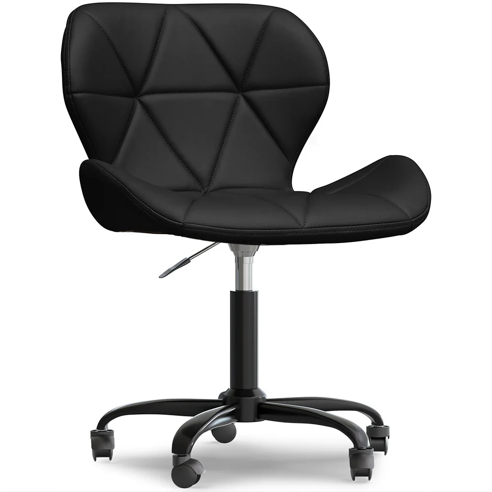 Office Chair with Wheels - Swivel Desk Chair - Upholstered in Faux Leather - Black Wito Frame image 8