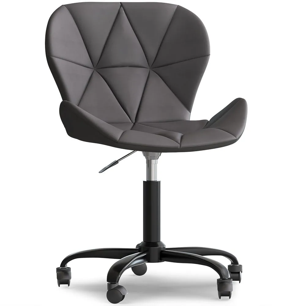Office Chair with Wheels - Swivel Desk Chair - Upholstered in Faux Leather - Black Wito Frame image 8