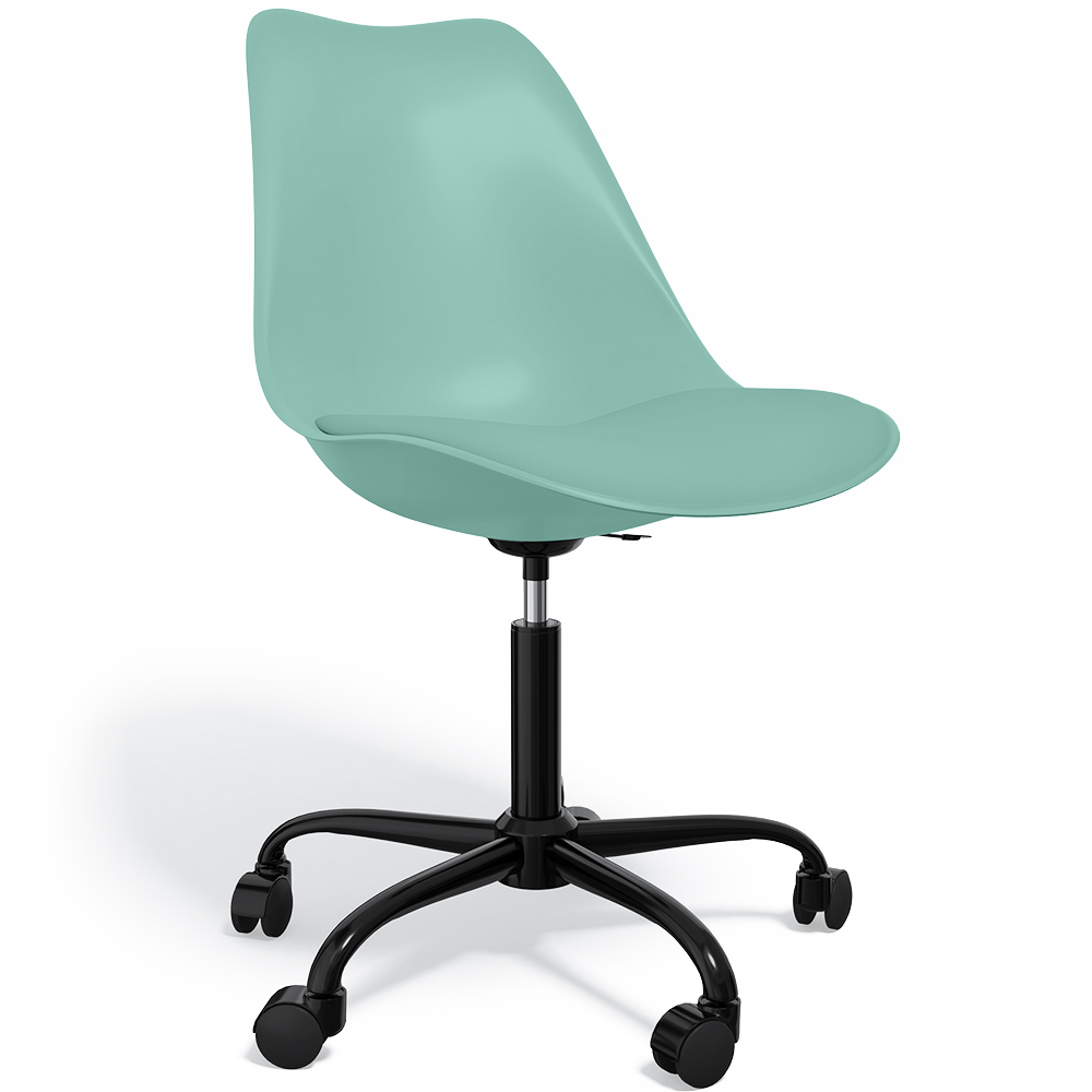  Buy Office Chair with Wheels - Swivel Desk Chair - Tulip Black Frame Pastel green 61270 - in the EU
